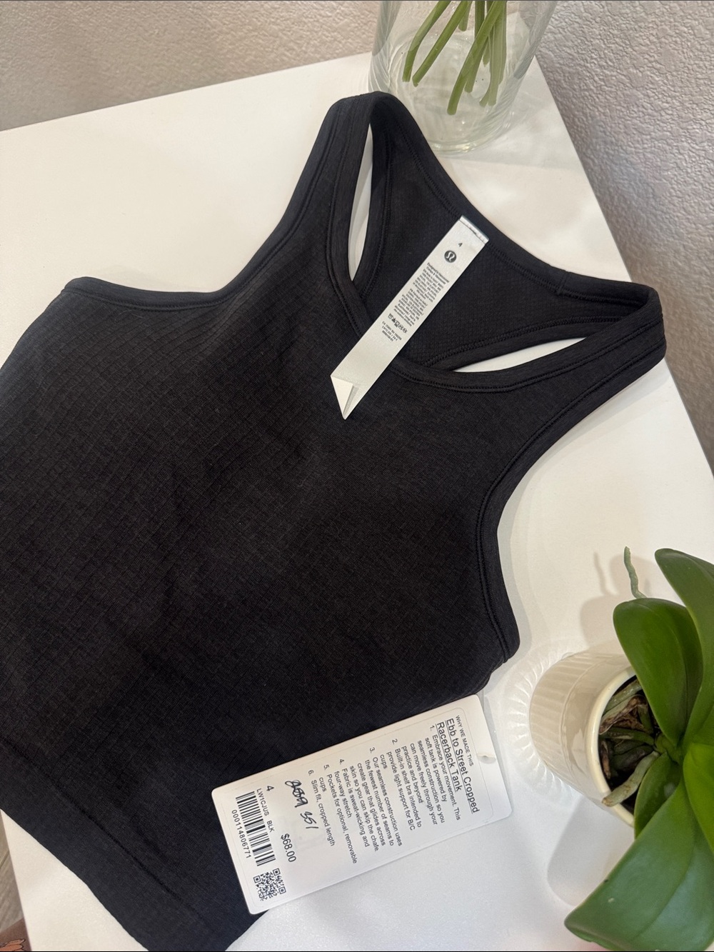 lululemon athletica Black Ribbed Racerback Tank Top - Picture 2 of 2